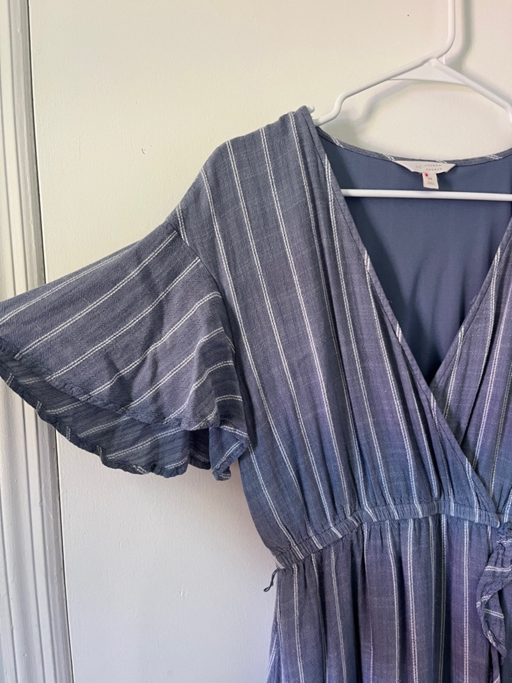 LC Lauren Conrad Blue Striped Flowy Soft Mini Dress